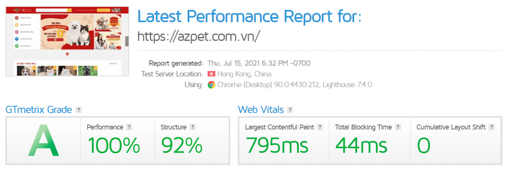 Tối ưu tốc độ website trên GTMetrix