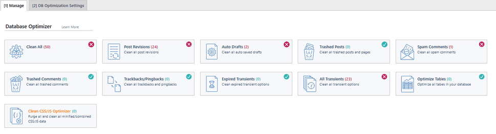 Tối ưu Database trên LiteSpeed WordPress plugin