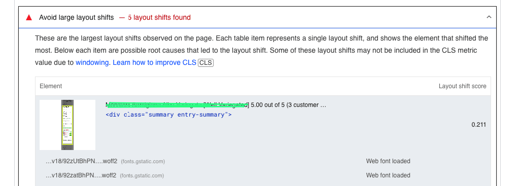 Mẹo tối ưu font trên web giảm "Large layout shifts" trong chỉ số Core Web Vitals 1 Web font loaded và có ảnh hưởng tới việc bố cục thay đổi