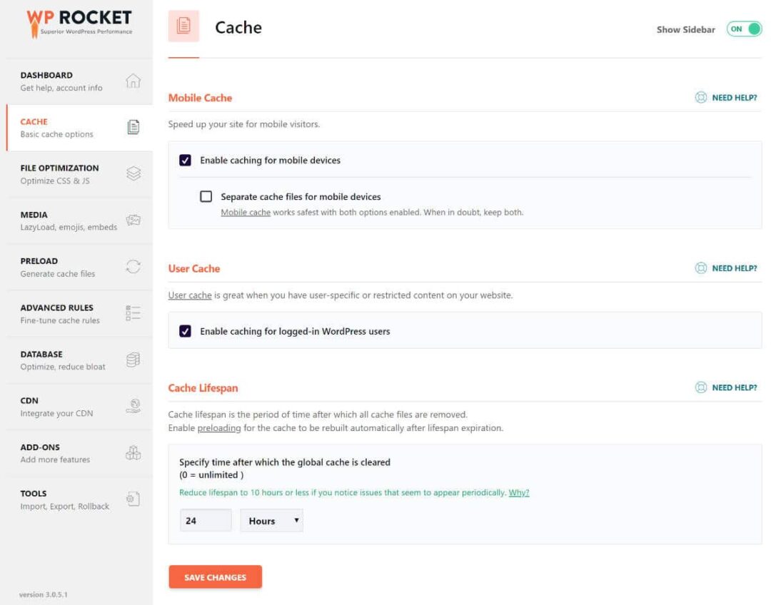 Hướng dẫn xoá cache cho web WordPress 1 WP-Rocket cache plugin